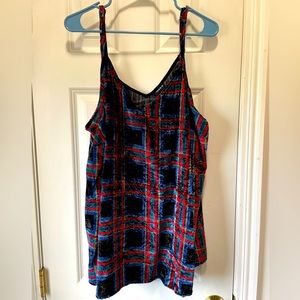 Torrid plaid crushed velvet swing cami size 2